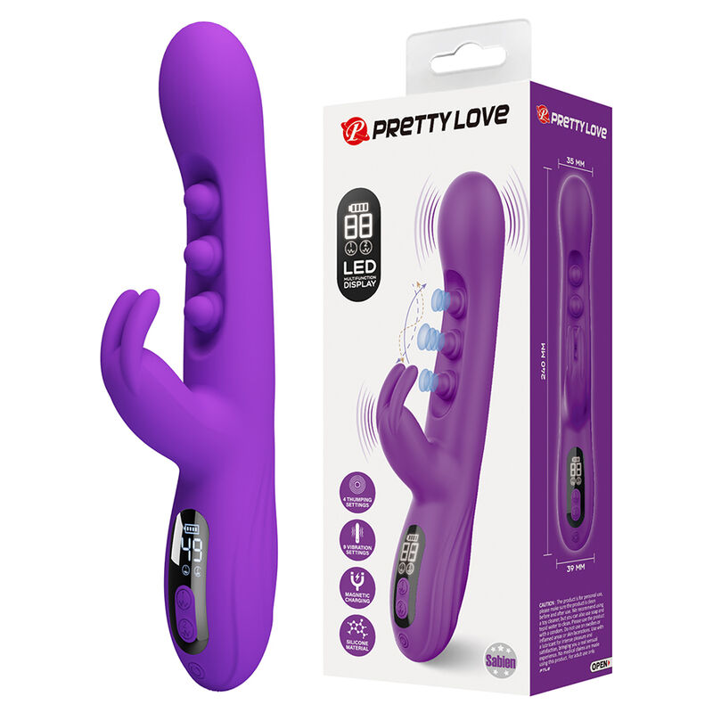 PRETTY LOVE - SABIEN VIBRADOR RABBIT CON ESTIMULACIÓN POR GOLPETEOS Y LED MORADO - Imagen 2