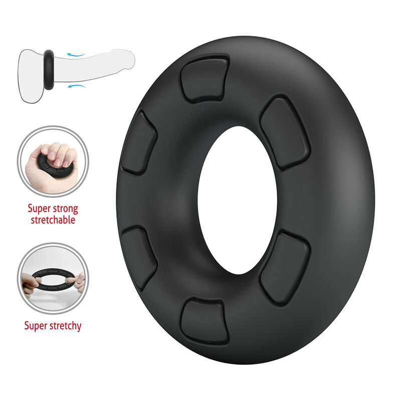 CRAZY BULL - BERTRAM ANILLO PARA PENE SUPER SOFT SILICONA NEGRO - Imagen 6
