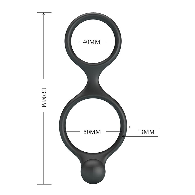 CRAZY BULL - FLORIAN ANILLO DOBLE PARA PENE Y TESTÍCULOS SILICONA NEGRO - Imagen 6
