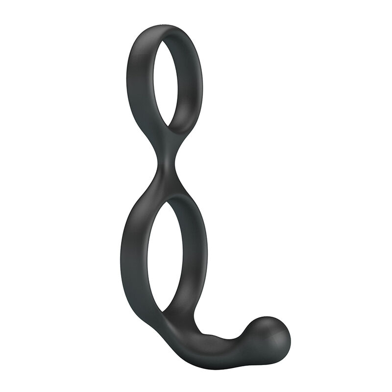 CRAZY BULL - FLORIAN ANILLO DOBLE PARA PENE Y TESTÍCULOS SILICONA NEGRO - Imagen 4
