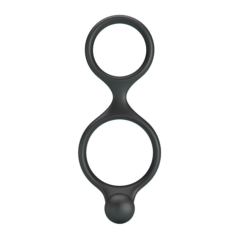 CRAZY BULL - FLORIAN ANILLO DOBLE PARA PENE Y TESTÍCULOS SILICONA NEGRO - Imagen 3