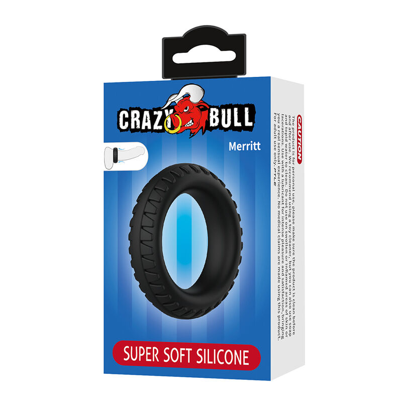 CRAZY BULL - MERRITT ANILLO PARA PENE TEXTURIZADO SILICONA NEGRO - Imagen 8