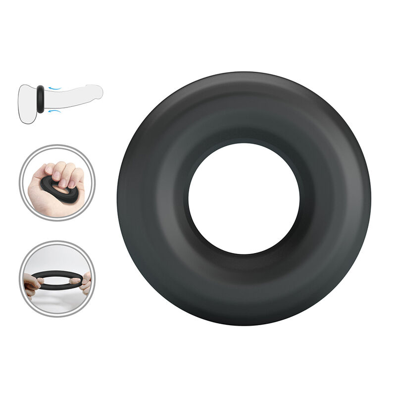 CRAZY BULL - URBAN ANILLO PARA PENE SILICONA SUPER SOFT NEGRO - Imagen 5
