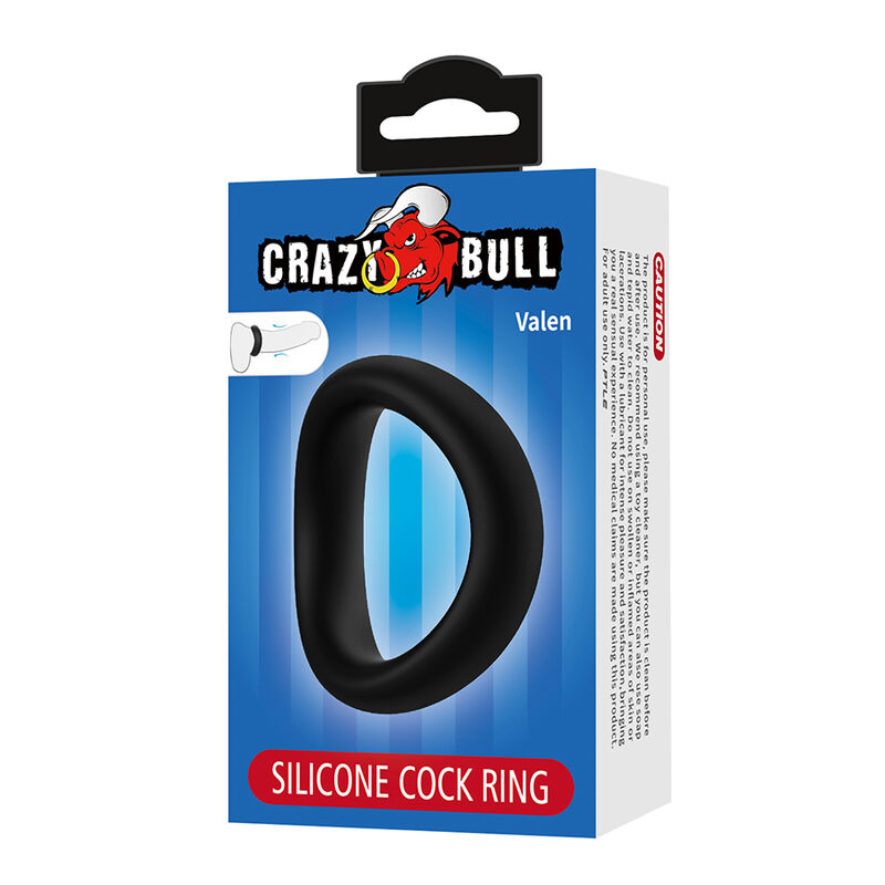 CRAZY BULL - VALEN ANILLO PARA PENE ERGONÓMICO SILICONA NEGRO - Imagen 8