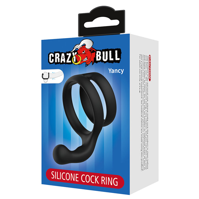 CRAZY BULL - YANCY ANILLO DOBLE PARA PENE Y TESTÍCULOS SILICONA NEGRO - Imagen 7