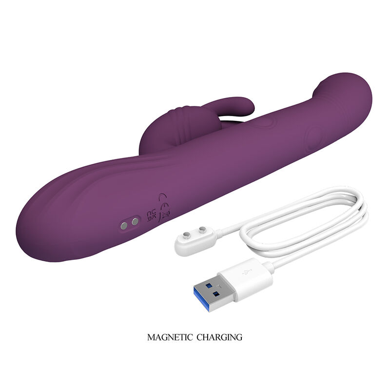 PRETTY LOVE - DEE VIBRADOR RABBIT MULTIFUNCIÓN OSCILANTE Y PERCUTOR MORADO - Imagen 5