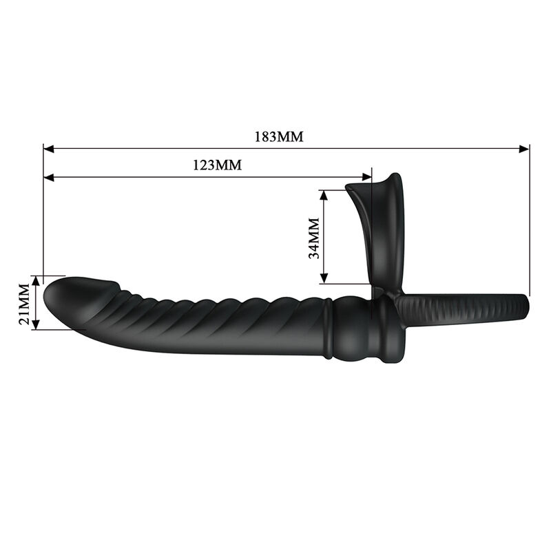PRETTY LOVE - MERRITT VIBRADOR ANAL CON ANILLO Y VIBRACIÓN NEGRO - Imagen 9