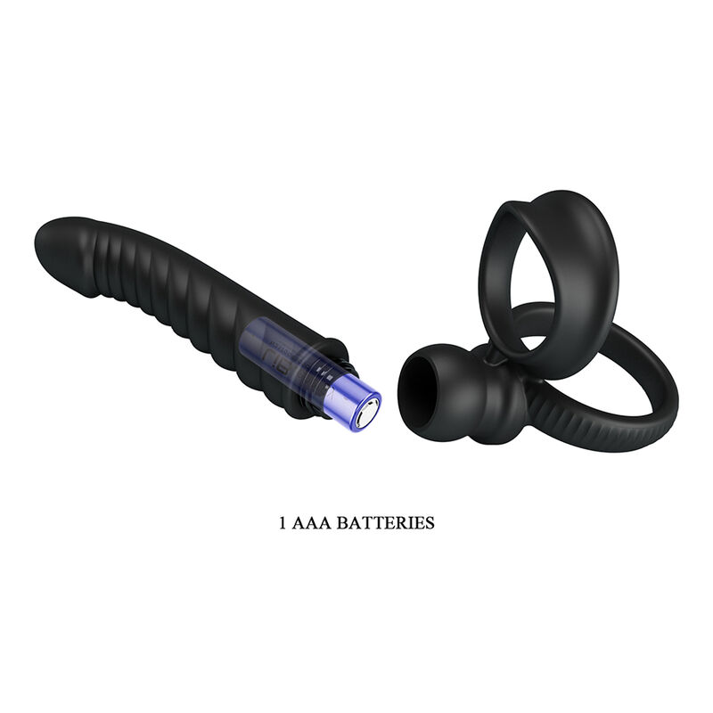 PRETTY LOVE - MERRITT VIBRADOR ANAL CON ANILLO Y VIBRACIÓN NEGRO - Imagen 8