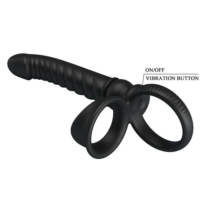 PRETTY LOVE - MERRITT VIBRADOR ANAL CON ANILLO Y VIBRACIÓN NEGRO - Imagen 6