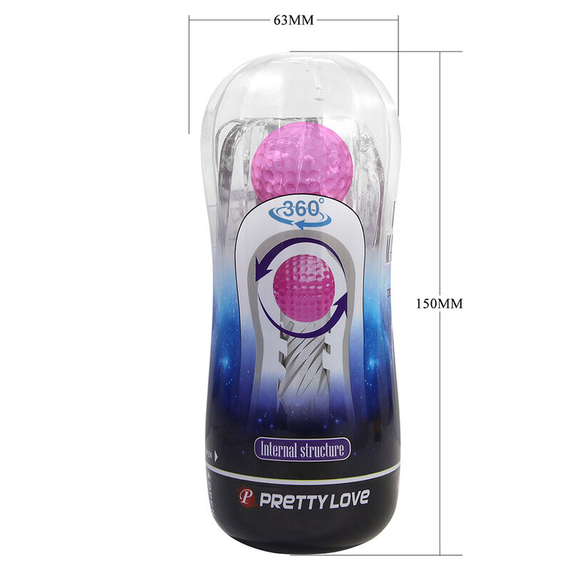 PRETTY LOVE - MASTURBADOR CUP 360º TEXTURIZADO TRANSPARENTE - Imagen 8