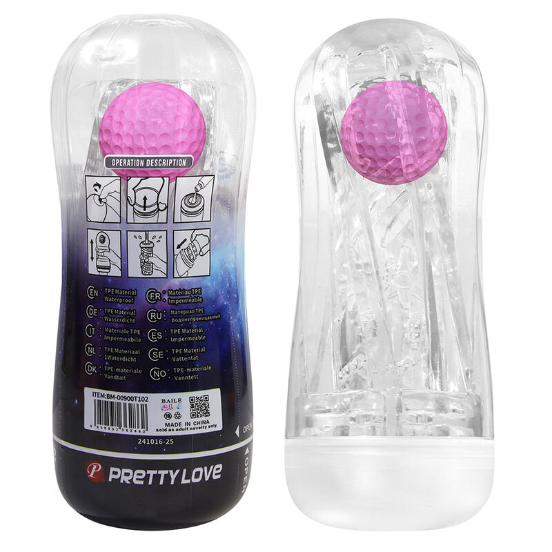 PRETTY LOVE - MASTURBADOR CUP 360º TEXTURIZADO TRANSPARENTE - Imagen 9