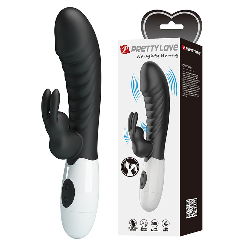 PRETTY LOVE - NAUGHTY BUNNY VIBRADOR RABBIT 30 FUNCIONES NEGRO - Imagen 2