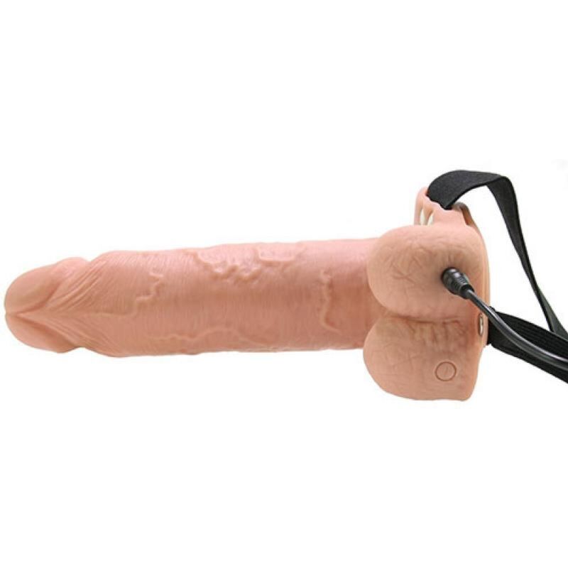 FETISH FANTASY SERIES - STRAP ON HUECO REALISTA VIBRADOR CON TESTÍCULOS 17,8 CM - Imagen 4