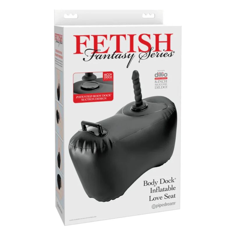 FETISH FANTASY SERIES - SILLÓN HINCHABLE BODY DOCK CON DILDO 69,2 CM NEGRO - Imagen 7