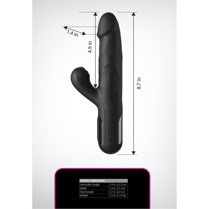 FETISH FANTASY SERIES - VIBRADOR RABBIT SONIX SILICONE THRUSTER NEGRO - Imagen 7