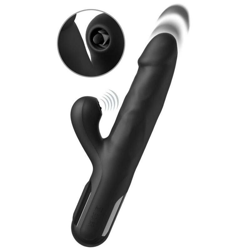 FETISH FANTASY SERIES - VIBRADOR RABBIT SONIX SILICONE THRUSTER NEGRO - Imagen 3