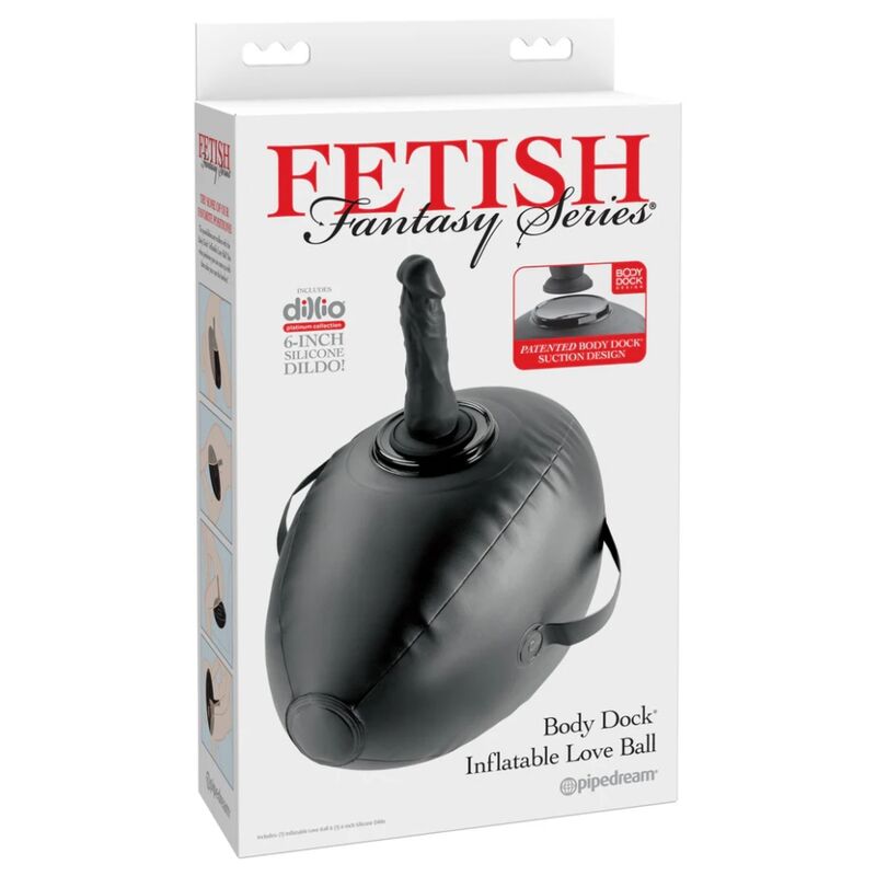 FETISH FANTASY SERIES - HINCHABLE BODY DOCK CON DILDO NEGRA 41.9 CM