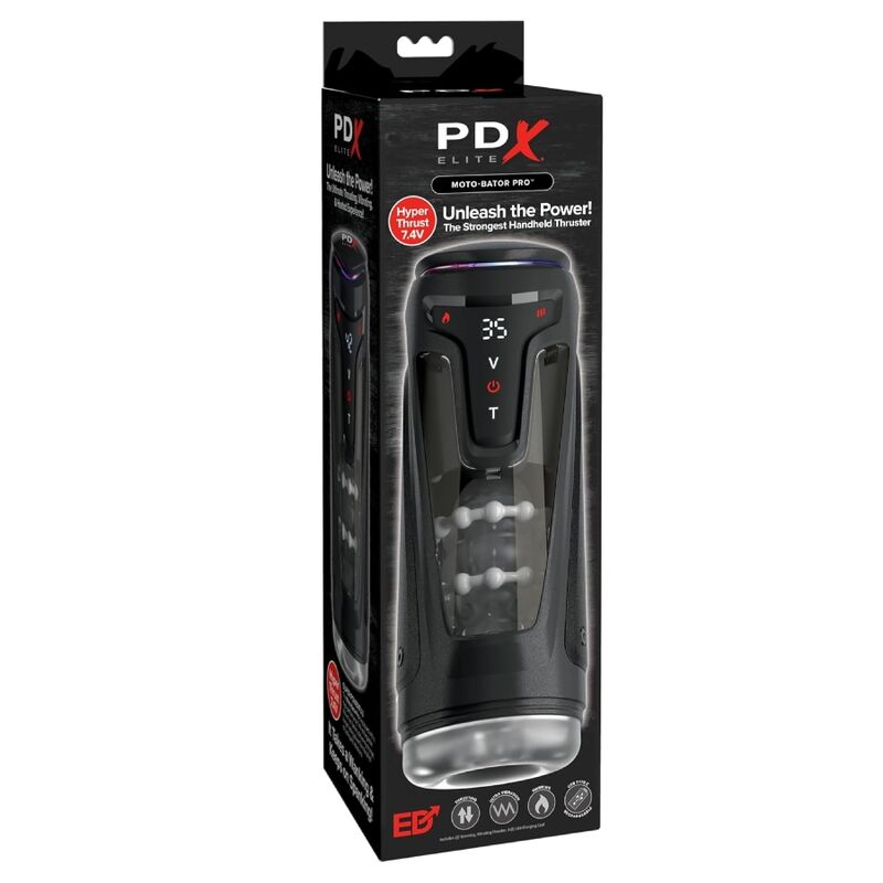 PDX ELITE - MASTURBADOR AUTOMÁTICO MOTO-BATOR PRO THRUSTING STROKER VIBRADOR Y CALOR 26.5 CM