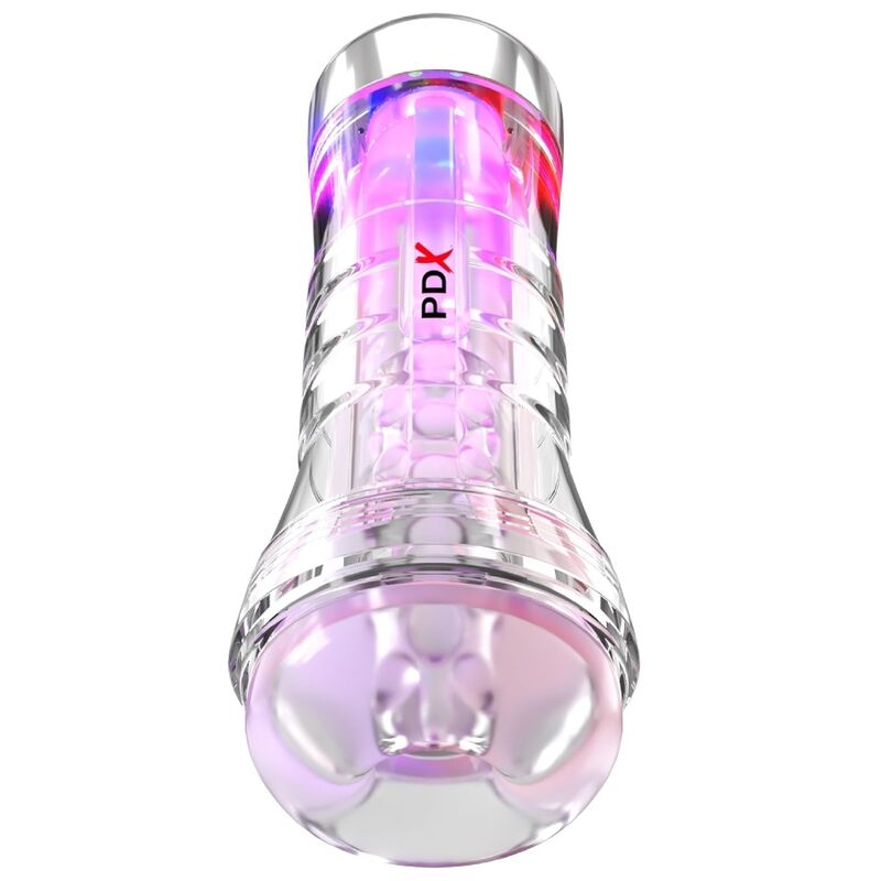 PDX ELITE - MASTURBADOR TRANSPARENTE VIEWTUBE XXL LED STROKER 27.3 CM