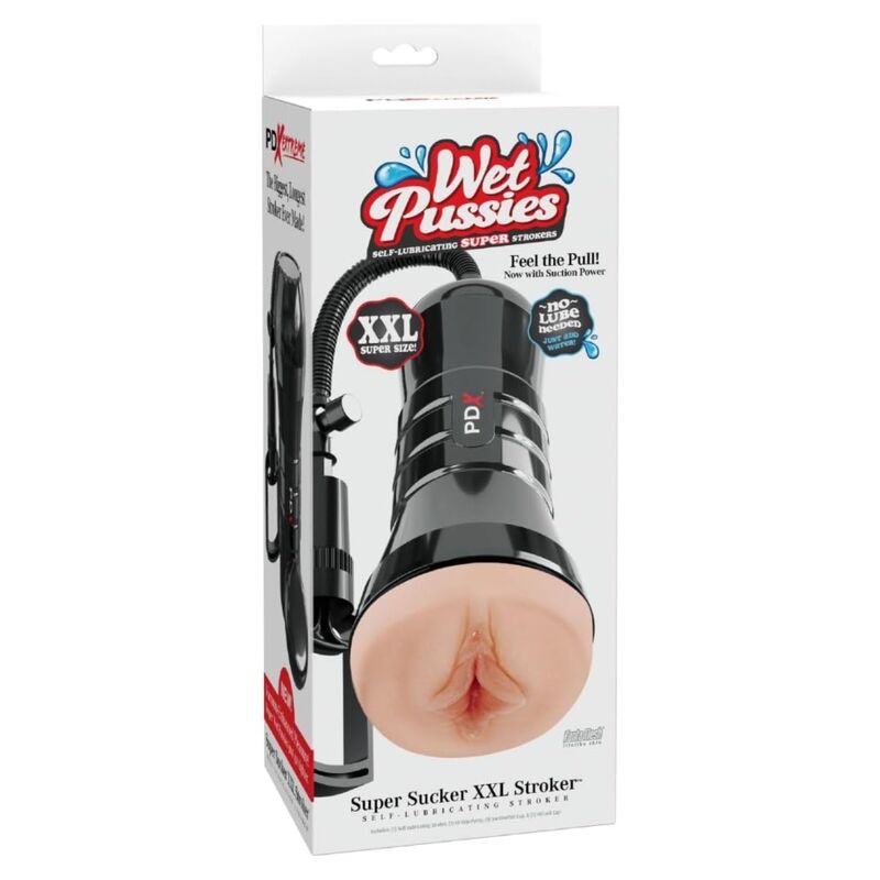 PDX EXTREME -WET PUSSIES MASTURBADOR VAGINA XXL SUPER SUCKER LIGHT CON SUCCIÓN 27.3 CM - Imagen 5