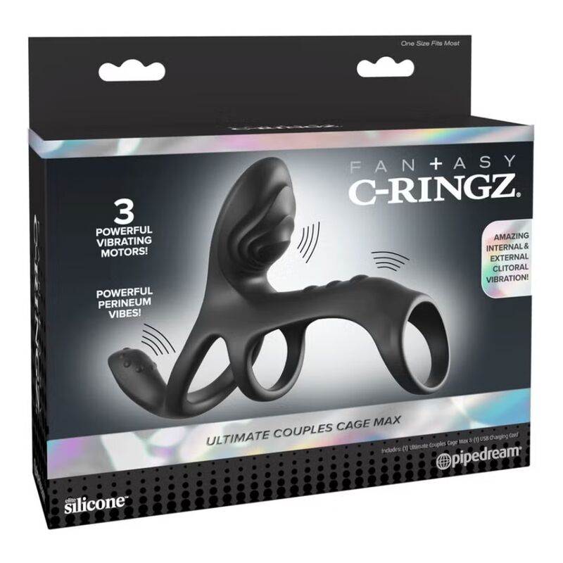 FANTASY C-RINGZ - ANILLO VIBRADOR PARA PAREJAS ULTIMATE COUPLES CAGE MAX 19.5 CM - Imagen 5