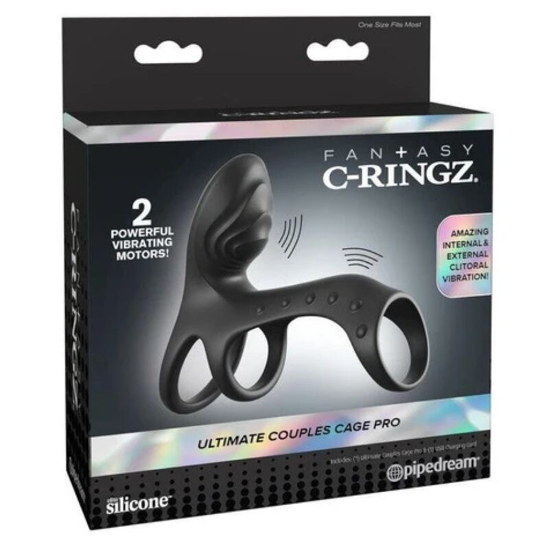 FANTASY C-RINGZ - ANILLO VIBRADOR PARA PAREJAS ULTIMATE COUPLES CAGE PRO 19.5 CM - Imagen 5