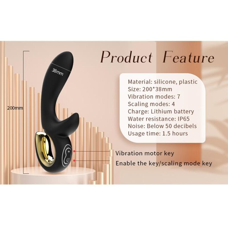 NALONE - LULU VIBRADOR RABBIT CON EMPUJE NEGRO - Imagen 4