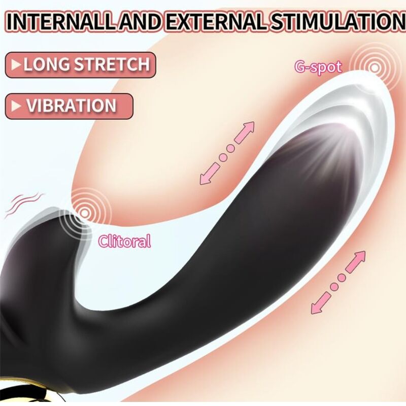 NALONE - LULU VIBRADOR RABBIT CON EMPUJE NEGRO - Imagen 2