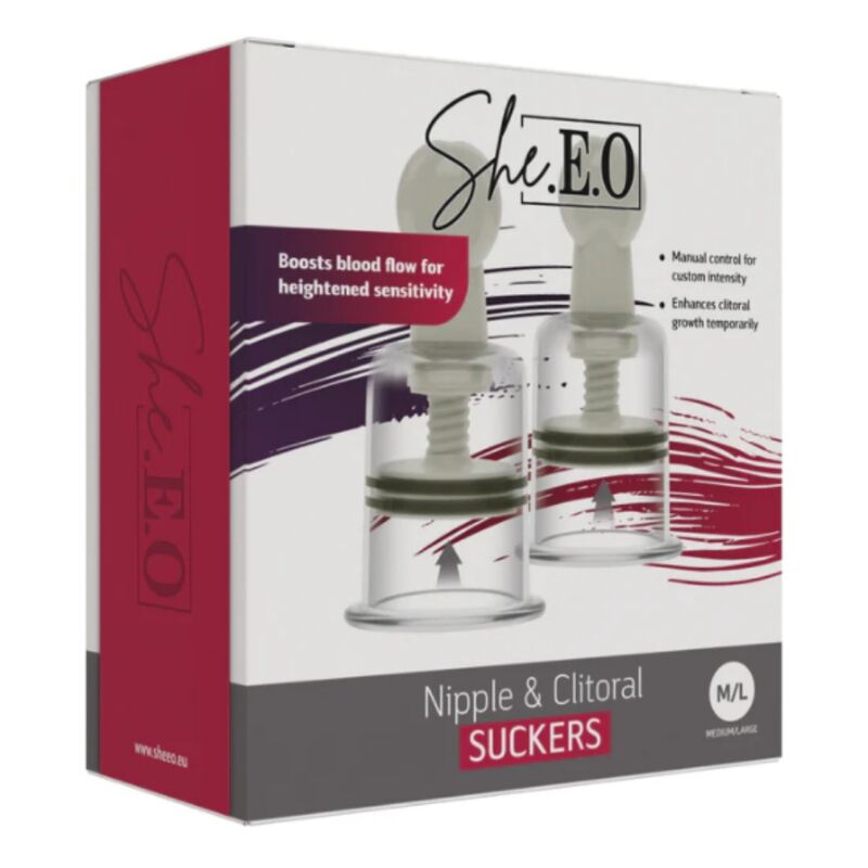 SHE.E.O - SUCCIONADORES PARA PEZONES Y CLÍTORIS M/L - Imagen 5