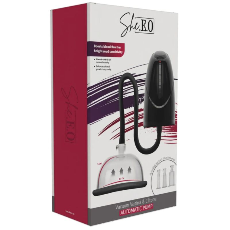 SHE.E.O - BOMBA AUTOMÁTICA DE VACÍO PARA VAGINA Y CLÍTORIS NEGRA - Imagen 4