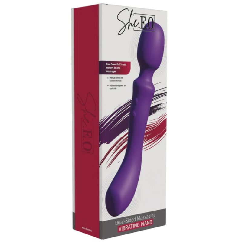 SHE.E.O - WAND MASAJEADORA VIBRADORA DE DOBLE EXTREMO MORADA - Imagen 5
