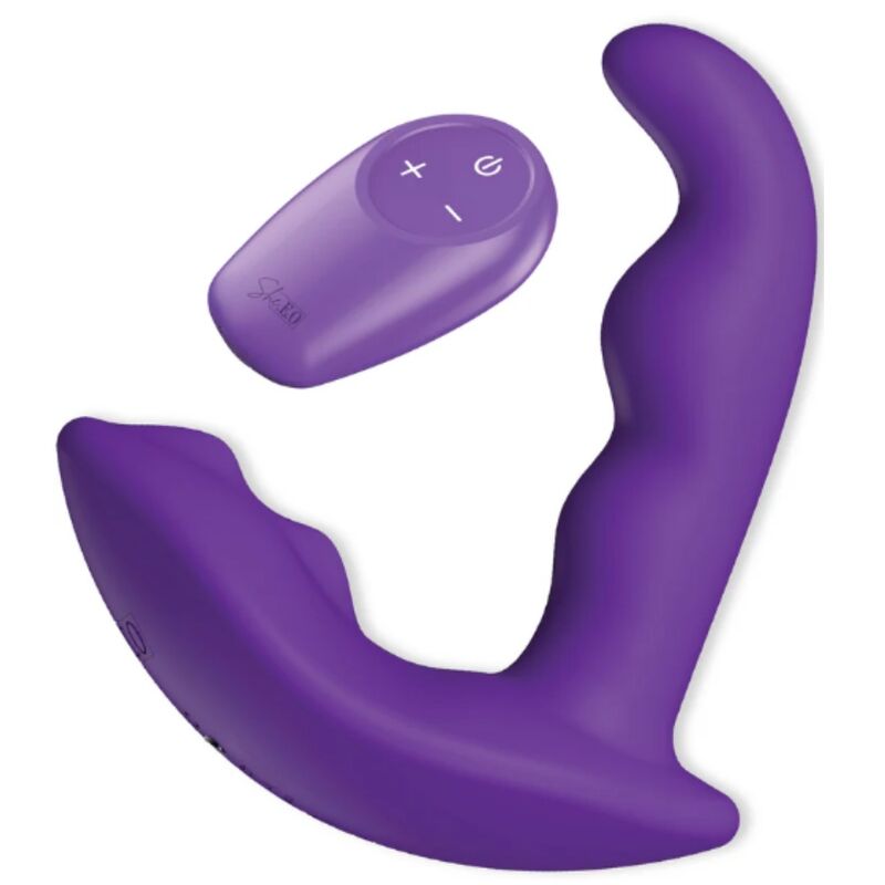 SHE.E.O - ESTIMULADOR ANAL VIBRADOR ROTATIVO CON CONTROL REMOTO MORADO