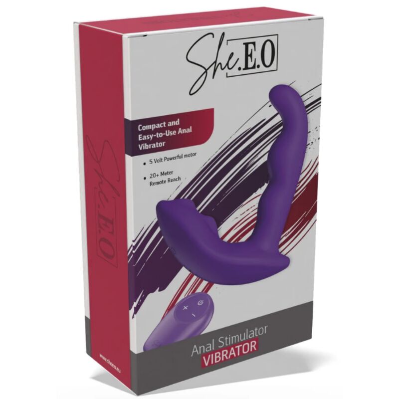 SHE.E.O - ESTIMULADOR ANAL VIBRADOR ROTATIVO CON CONTROL REMOTO MORADO - Imagen 9