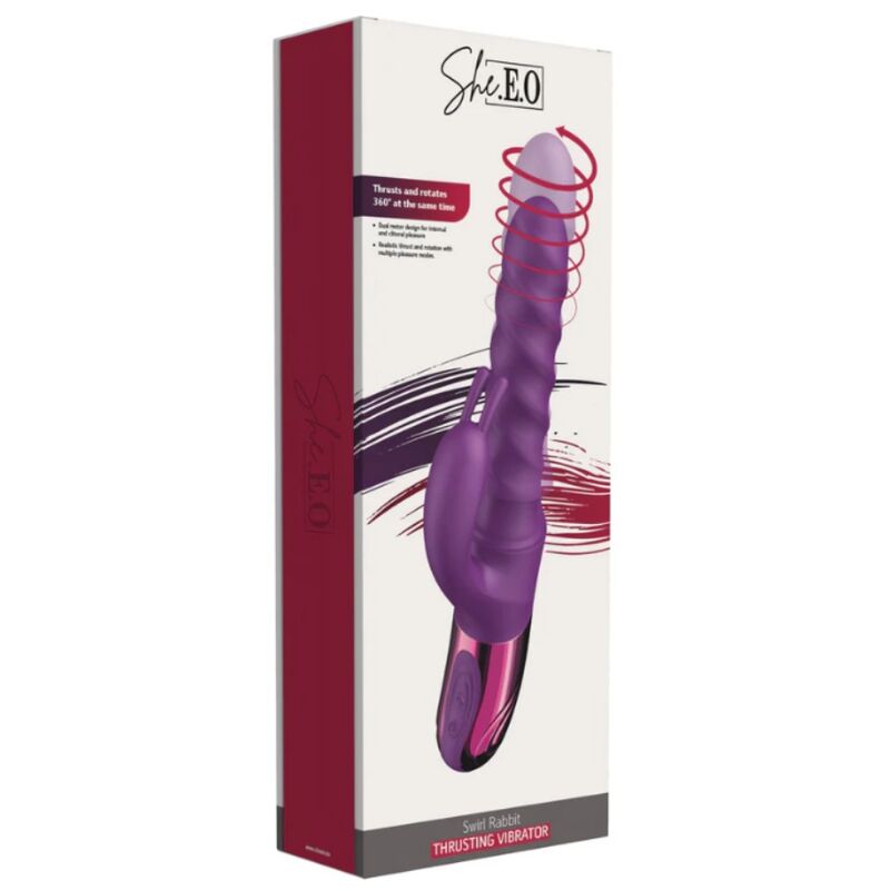 SHE.E.O - VIBRADOR RABBIT SWIRL MORADO - Imagen 4