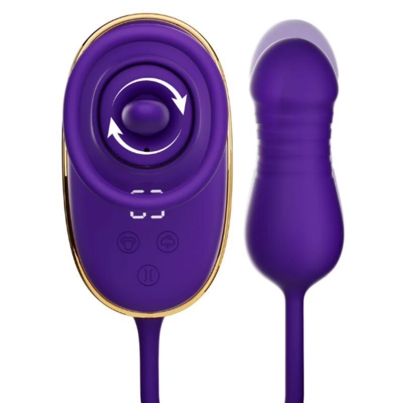 SHE.E.O - SUCCIONADOR DE CLÍTORIS CON EFECTO LICKING Y ESTIMULADOR ANAL MORADO - Imagen 2