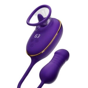 SHE.E.O - SUCCIONADOR DE CLÍTORIS CON EFECTO LICKING Y ESTIMULADOR ANAL MORADO