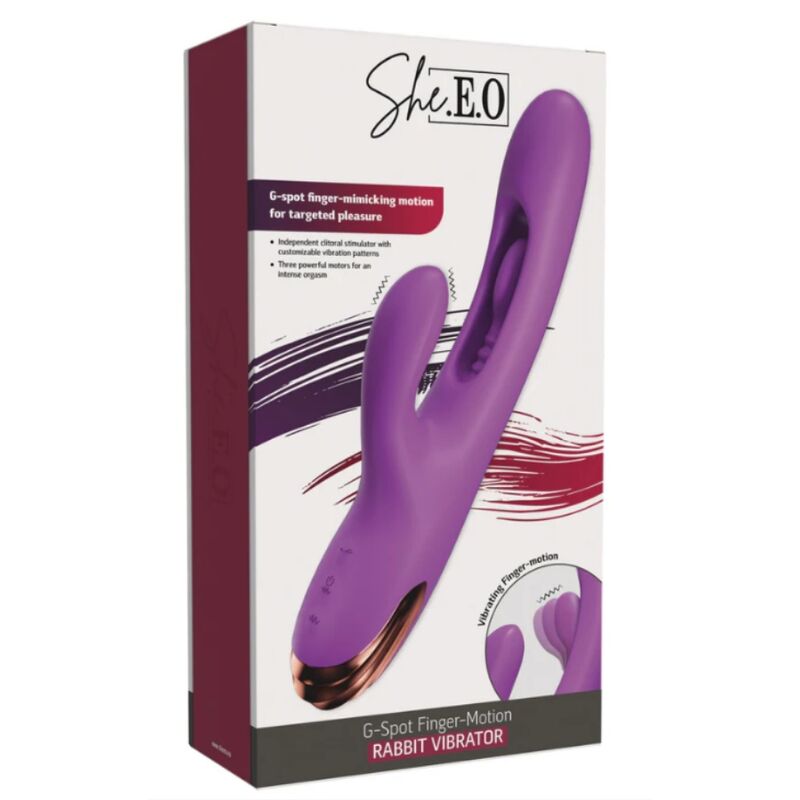 SHE.E.O - VIBRADOR RABBIT PUNTO G CON MOVIMIENTO DIGITAL MORADO - Imagen 7