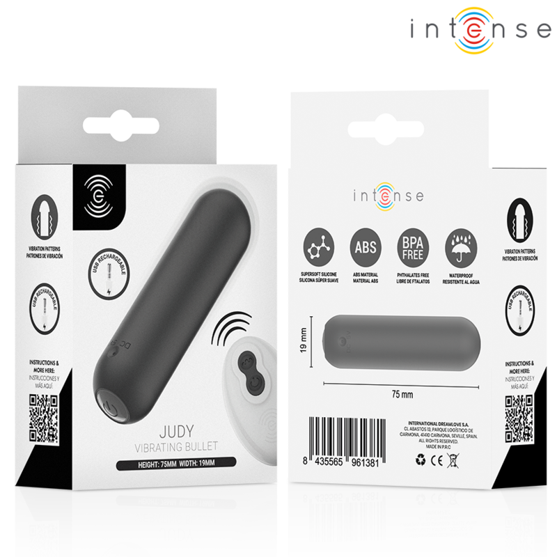 INTENSE - JUDY BALA VIBRADORA RECARGABLE CON CONTROL REMOTO NEGRO - Imagen 6