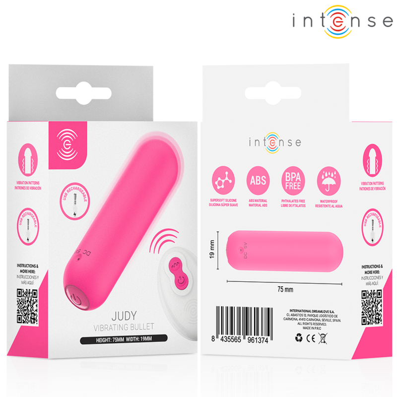INTENSE - JUDY BALA VIBRADORA RECARGABLE CON CONTROL REMOTO ROSA - Imagen 5