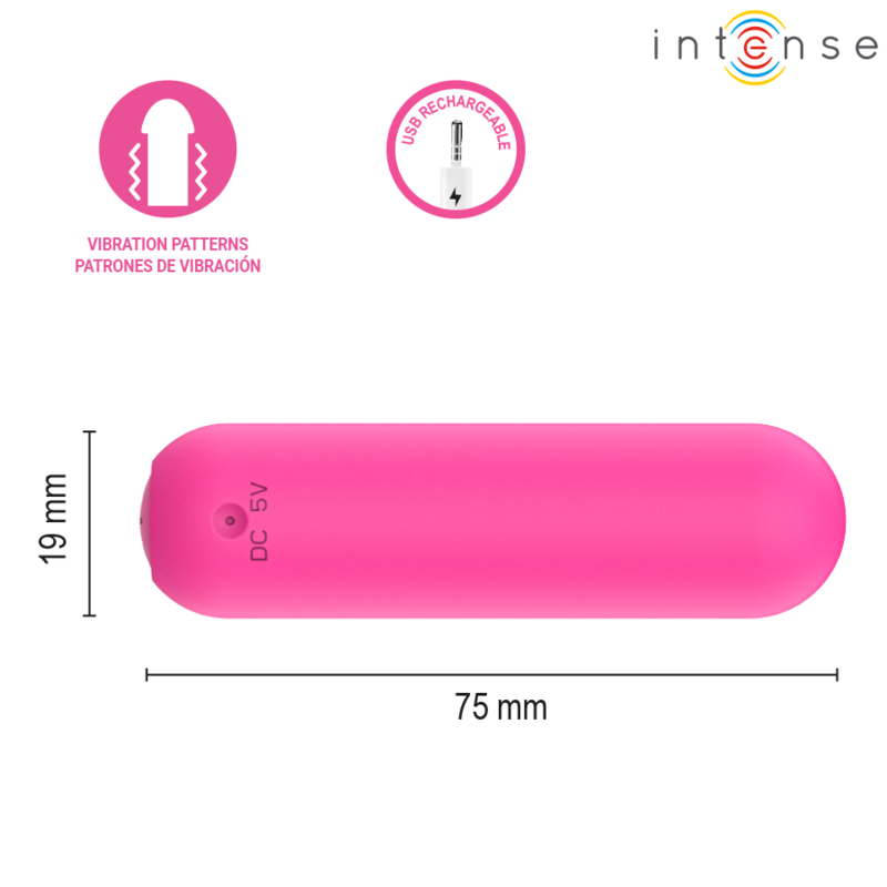 INTENSE - JUDY BALA VIBRADORA RECARGABLE CON CONTROL REMOTO ROSA - Imagen 4