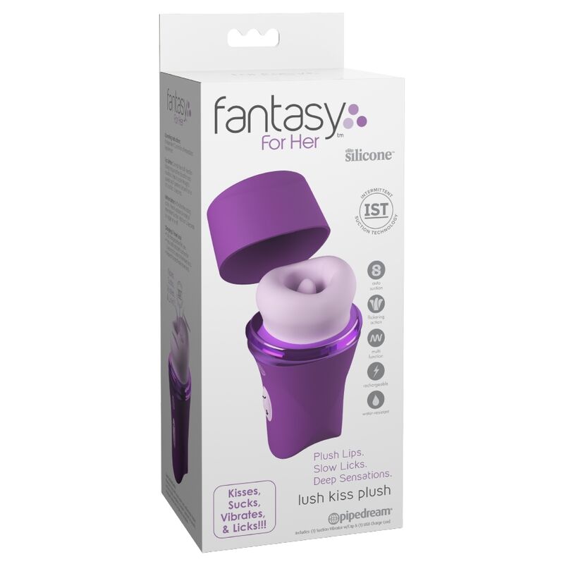 FANTASY FOR HER - LUSH KISS PLUSH PURPLE ESTIMULADOR CLITORAL DE SUCCIÓN Y LAMIDO - Imagen 6