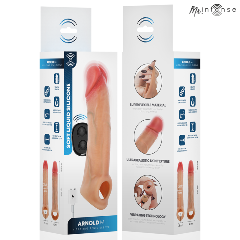 MR INTENSE - ARNOLD M VIBRADOR FUNDA PENE SILICONA CONTROL REMOTO 14.5 CM -Ø- 4 CM - Imagen 8