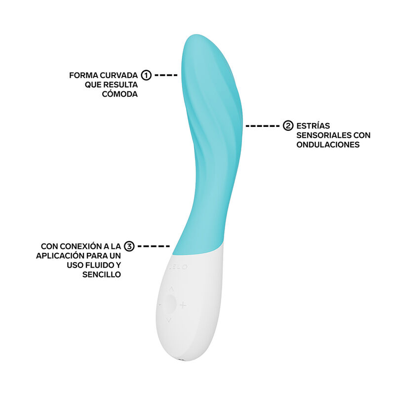 LELO - MONA TWIST VIBRADOR PARA PUNTO G RECARGABLE APP CONTROL LAVANDA TURQUESA - Imagen 3