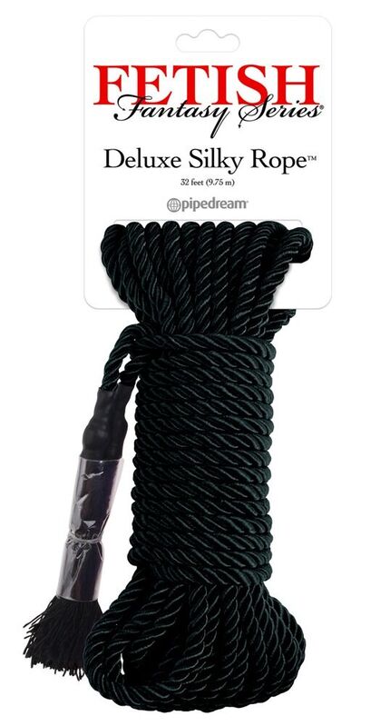 FETISH FANTASY SERIES - CUERDA DE SEDA DELUXE NEGRA 9,75 M