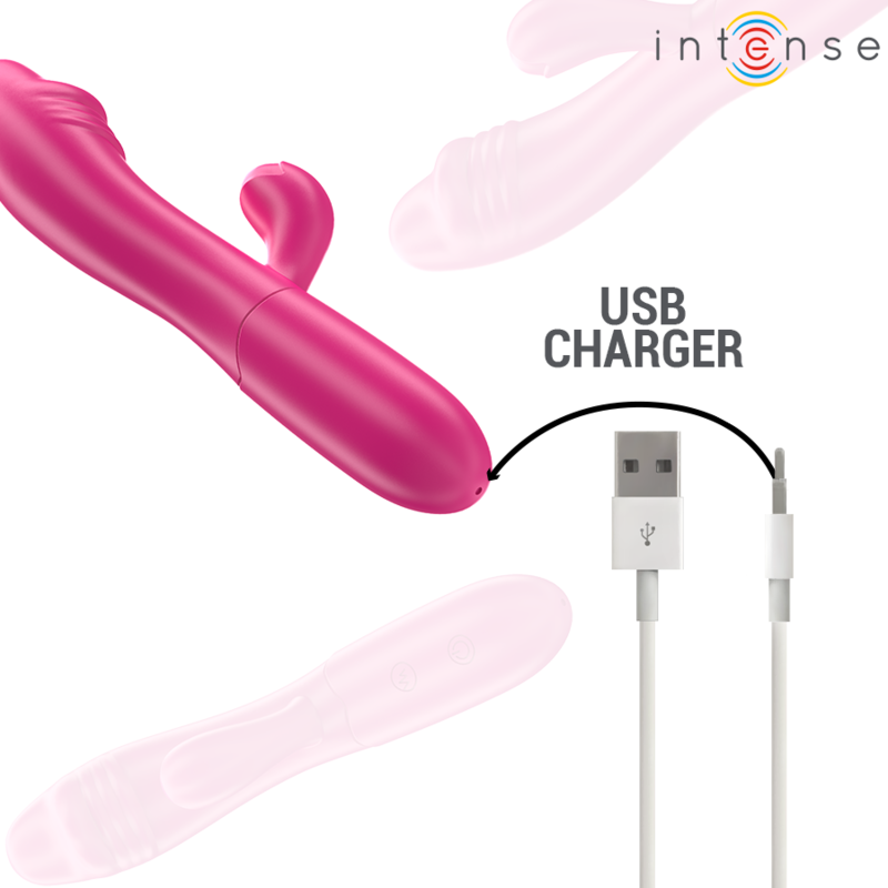 INTENSE - IVY VIBRADOR FLEXIBLE 10 VIBRACIONES CON LENGUA ESTIMULADORA ROSA - Imagen 7