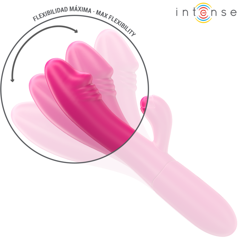INTENSE - IVY VIBRADOR FLEXIBLE 10 VIBRACIONES CON LENGUA ESTIMULADORA ROSA - Imagen 6