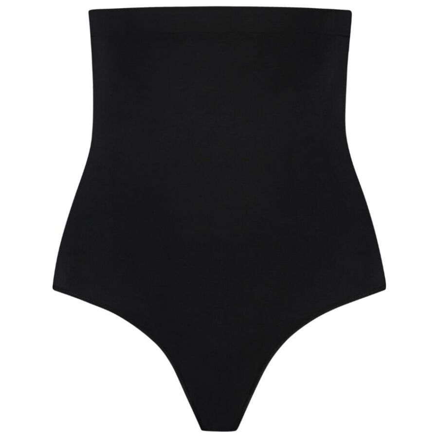 BYE-BRA - TANGA DE TALLE ALTO SIN COSTURAS NEGRO TALLA XL