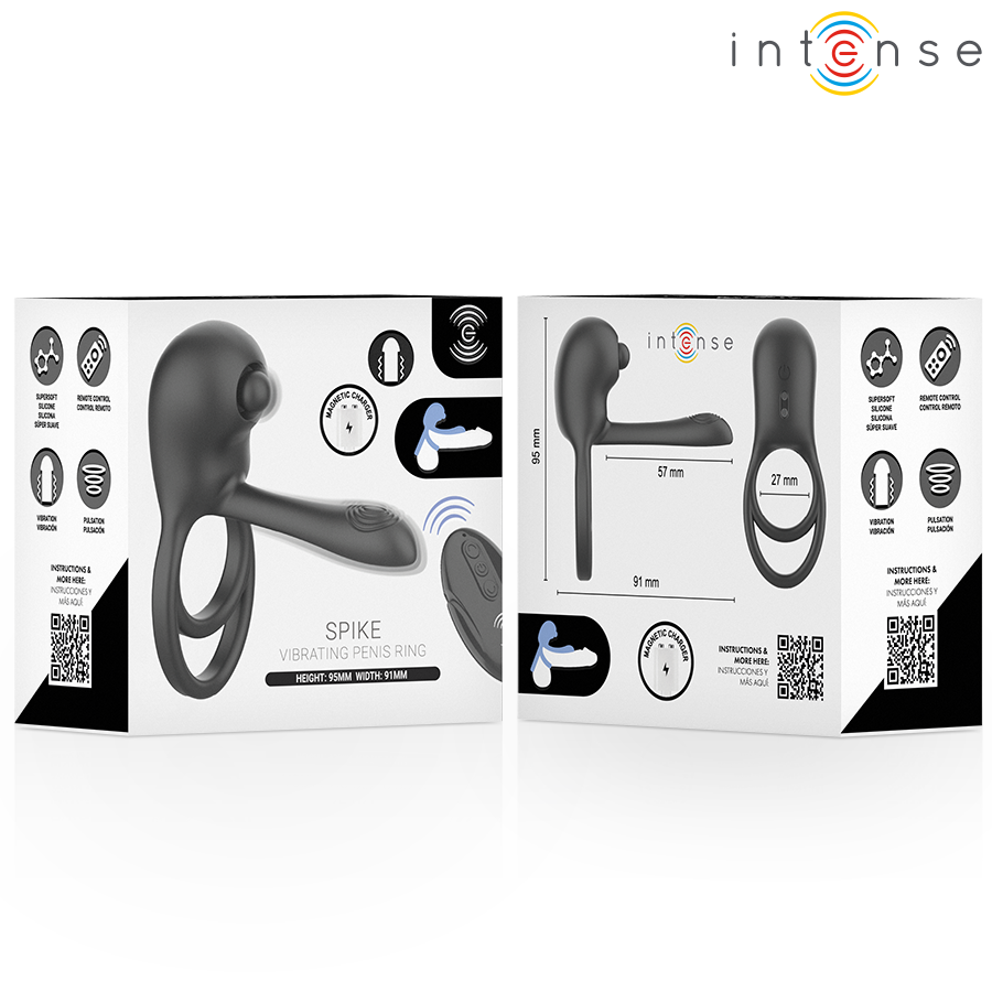 INTENSE - SPIKE ANILLO VIBRADOR PARA PENE CON CONTROL REMOTO - Imagen 7