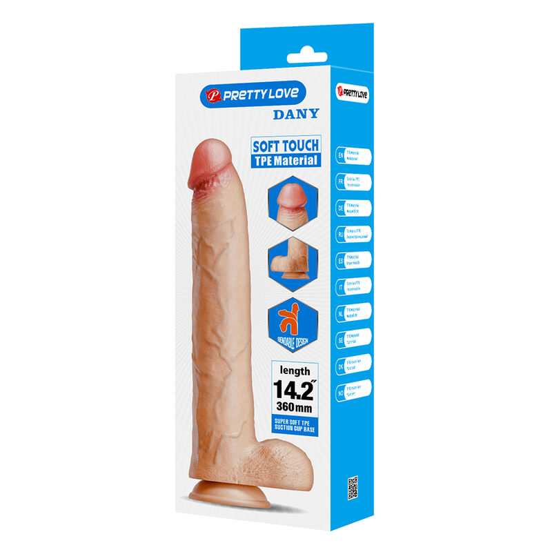 PRETTY LOVE - DANY DILDO REALÍSTICO FLEXIBLE CON VENTOSA 36 CM -Ø- 5,6 CM - Imagen 8