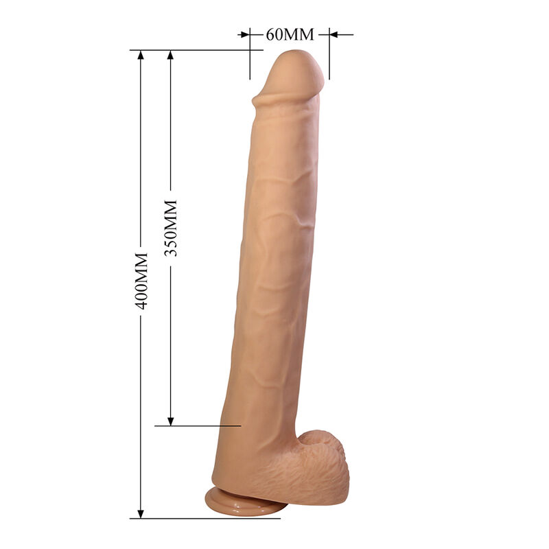 PRETTY LOVE - PAT DILDO REALÍSTICO FLEXIBLE CON VENTOSA NATURAL 40 CM -Ø- 6 CM - Imagen 5